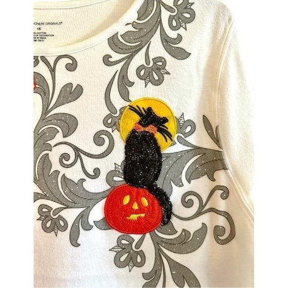 BOO DESIGNERS ORIGINALS, WOMENS, 100% WHITE COTTON SHIRT. LONG SLEEVE. SIZE 1X - Picture 3 of 5